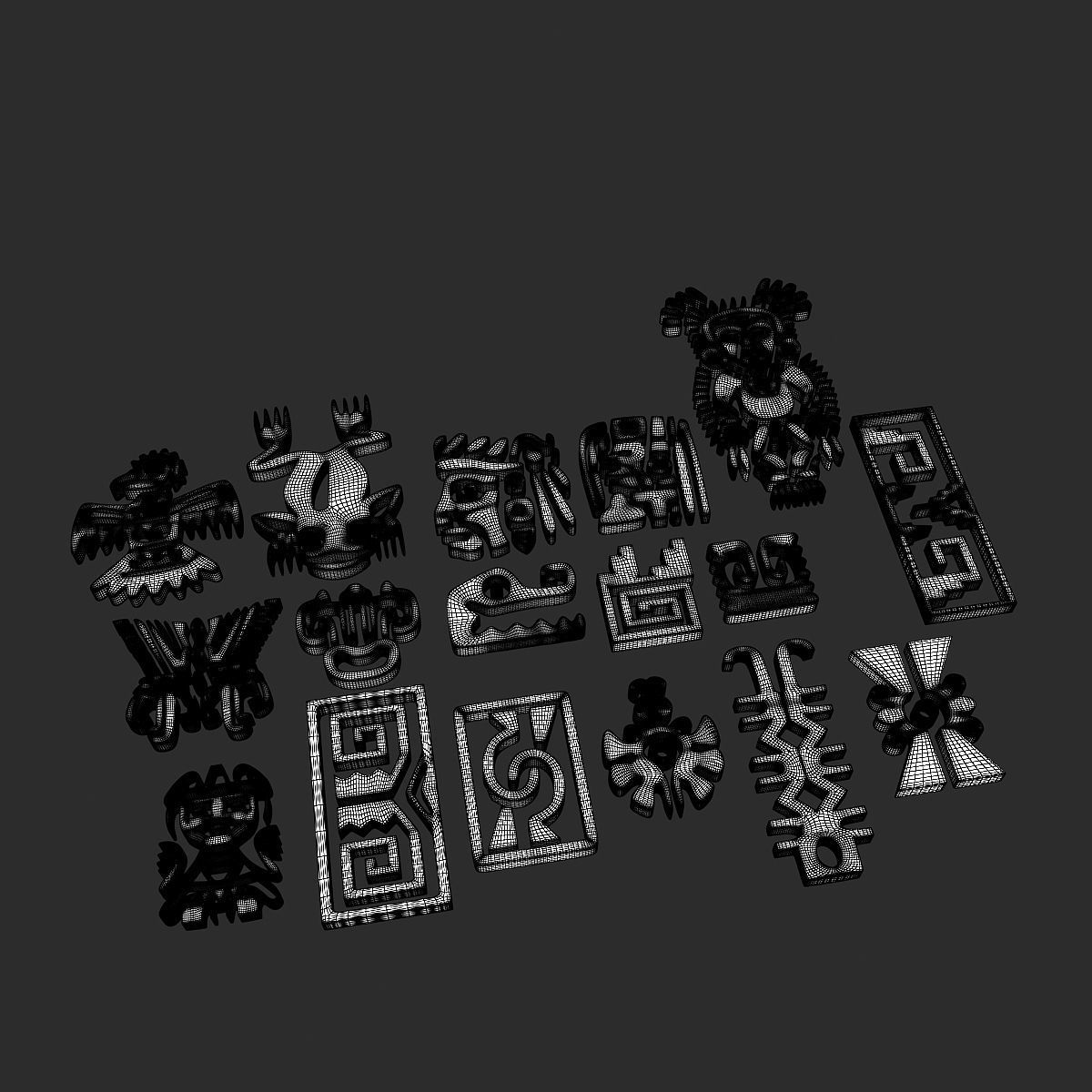 Maya ornament 3D model_9