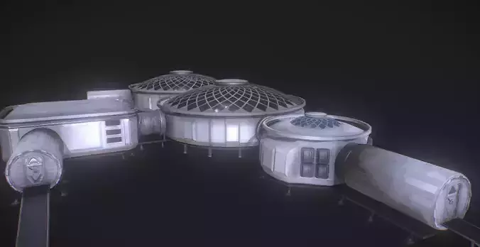 Martian HUB Low-poly 3D model
