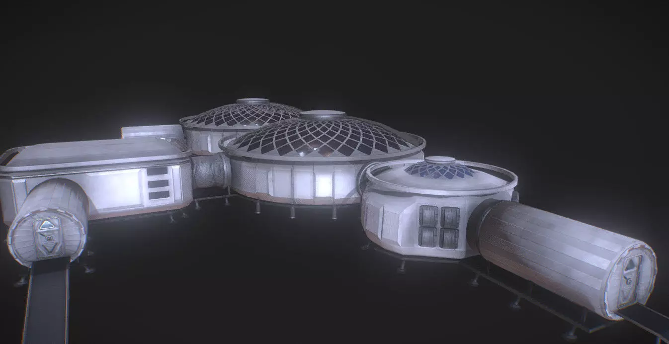 Martian HUB Low-poly 3D model_0