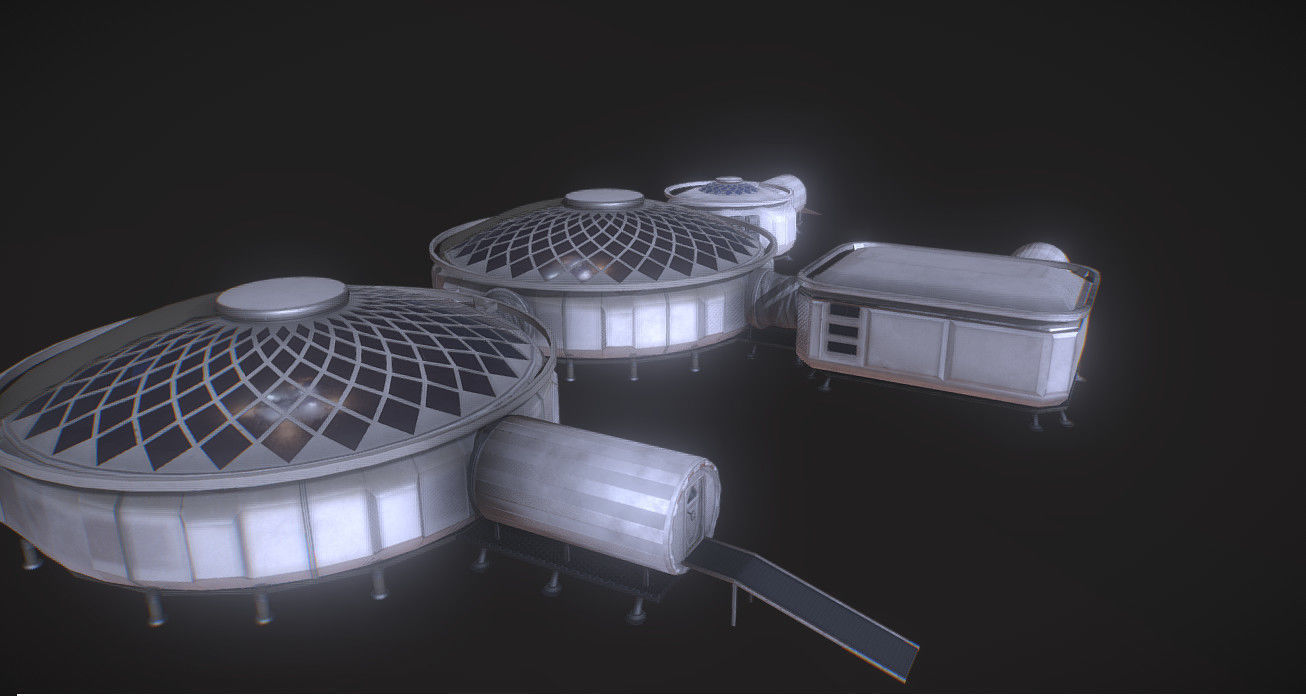 Martian HUB Low-poly 3D model_1