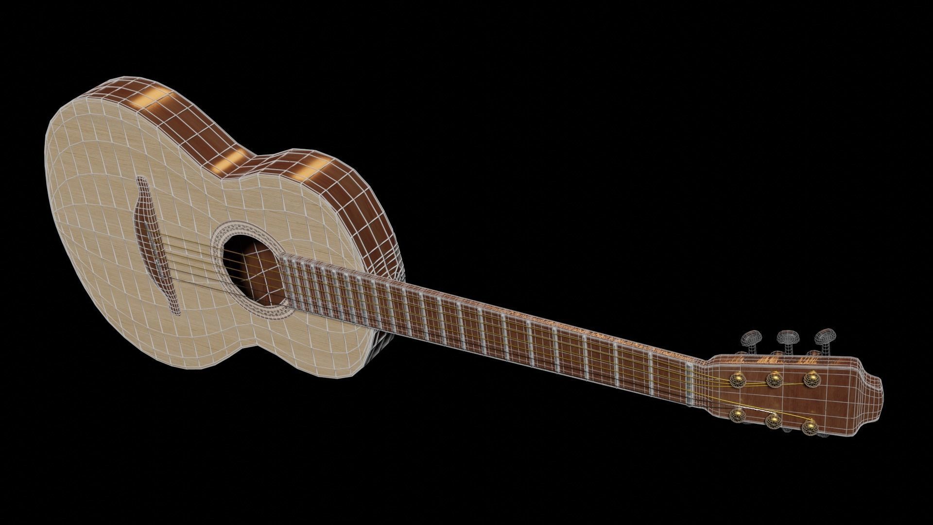 Classic Guitar 3D model_6