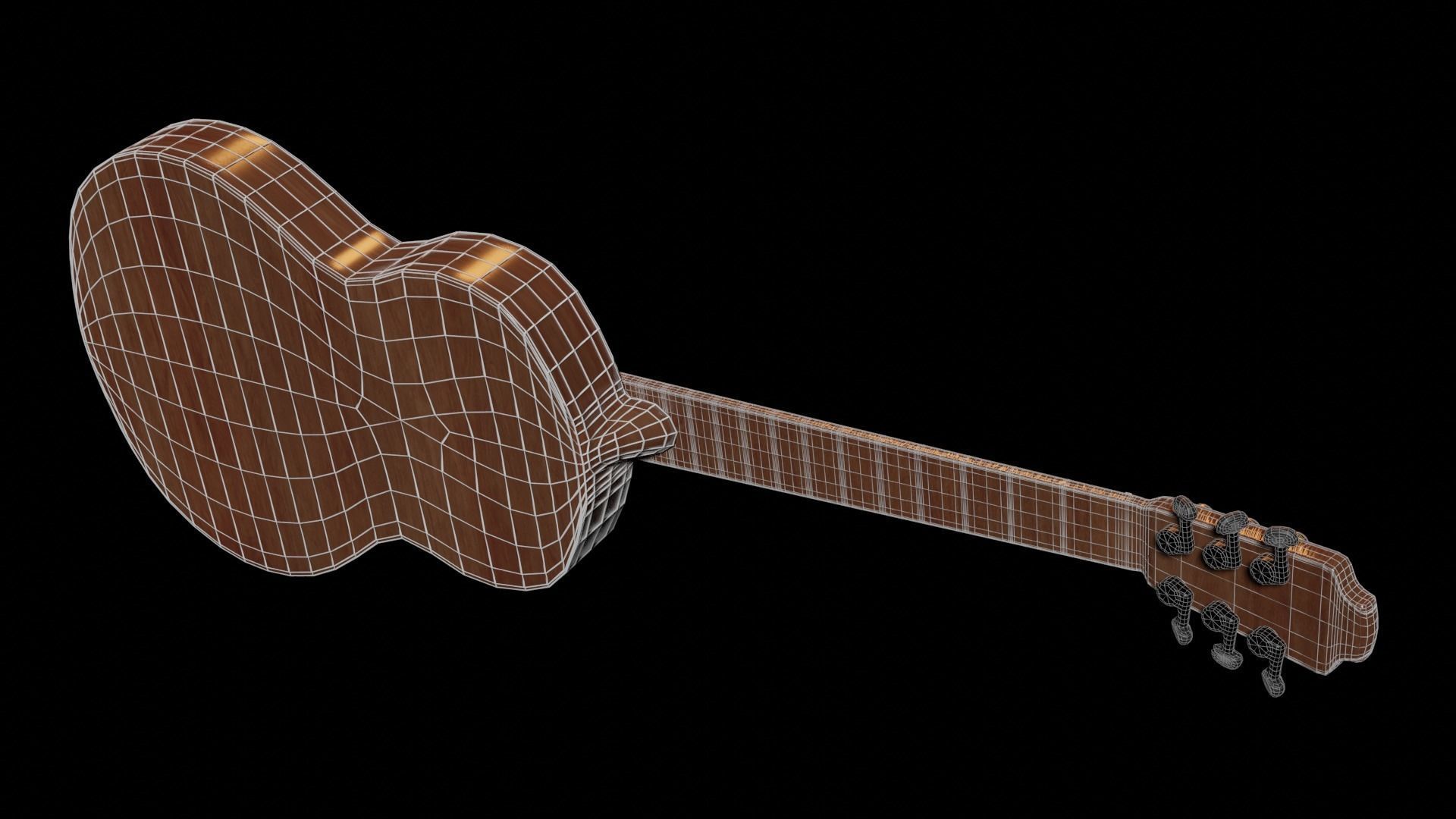 Classic Guitar 3D model_7