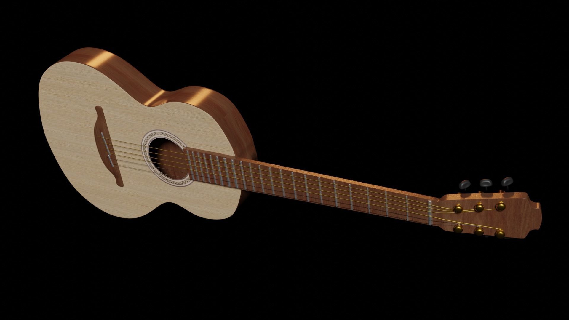 Classic Guitar 3D model_1