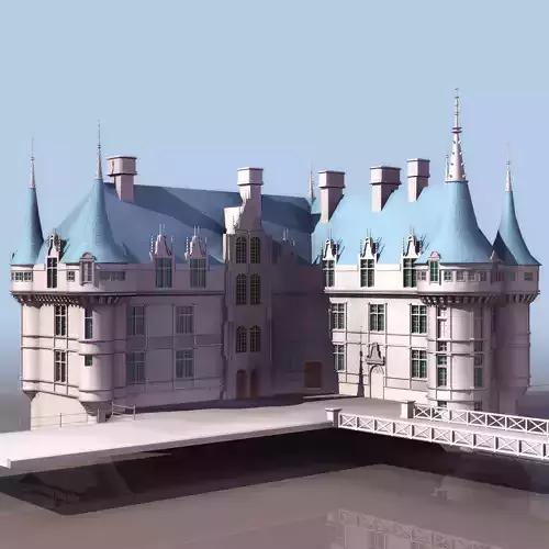 RIDEA castle with turrets Free 3D model