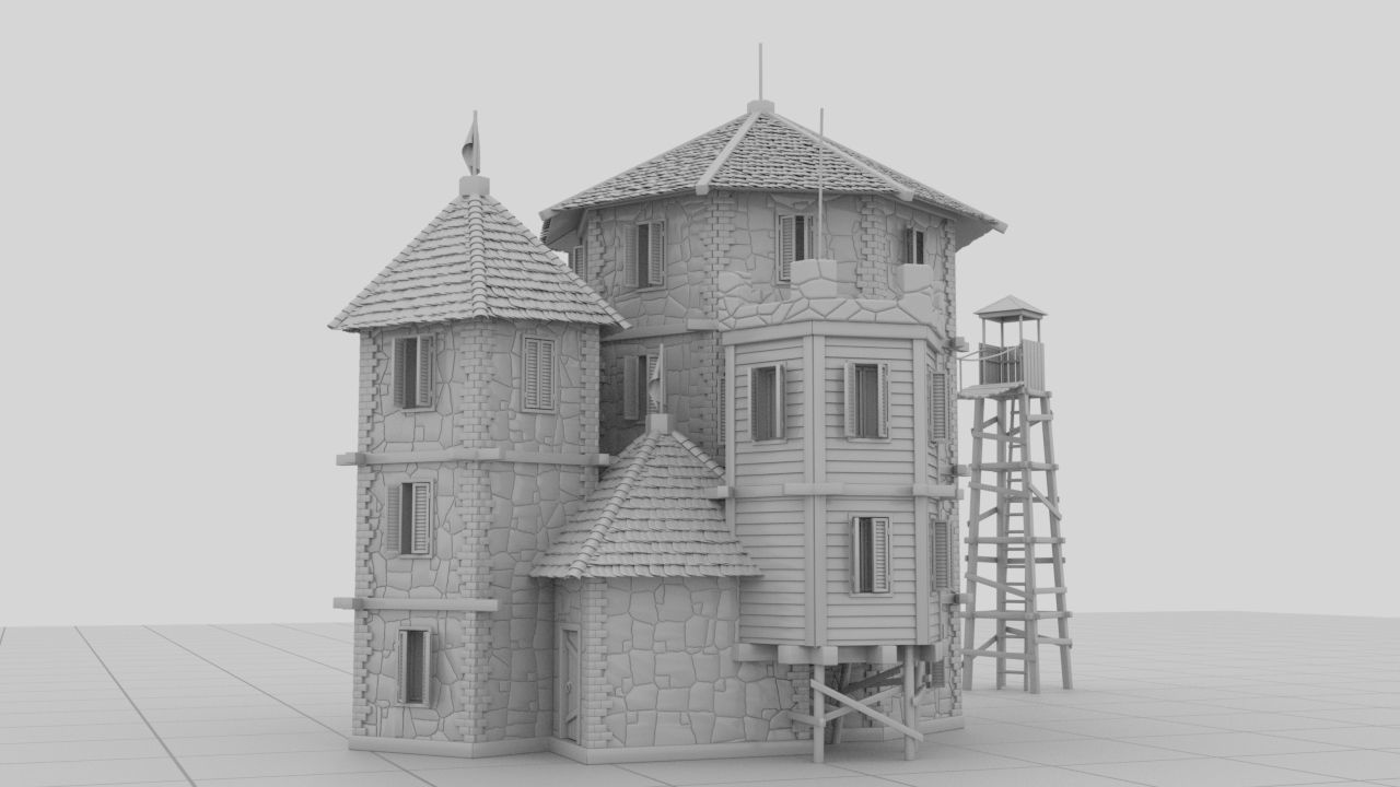 Small Strange Castle 3D model_1