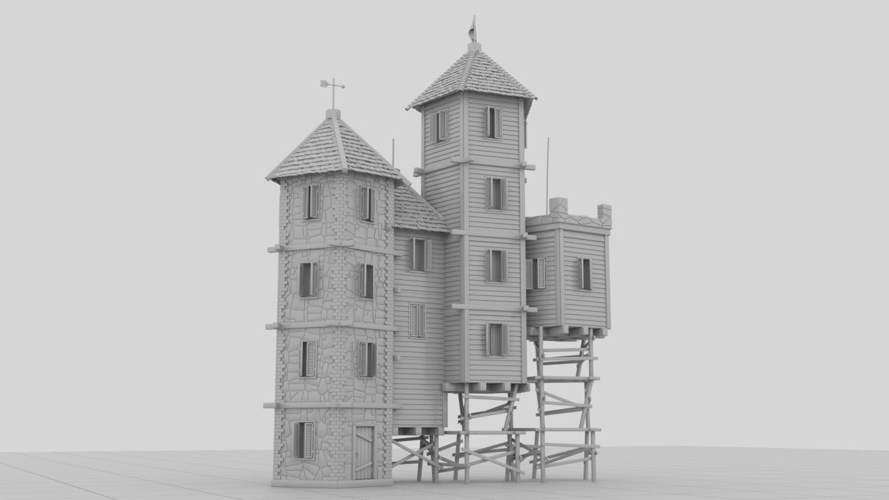 Small Strange Castle 3D model_2