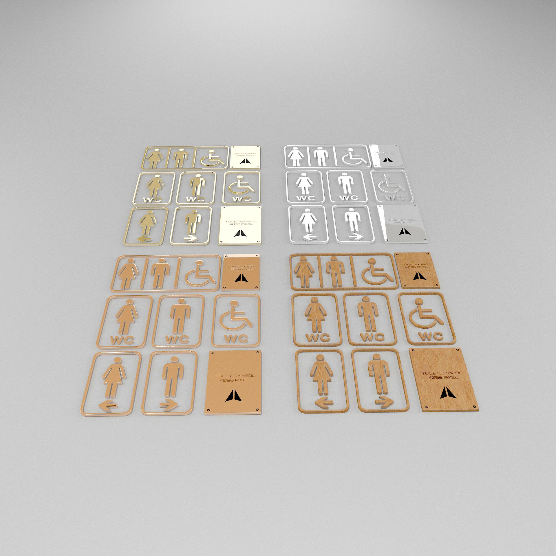 Toilet Symbol 3D model_2