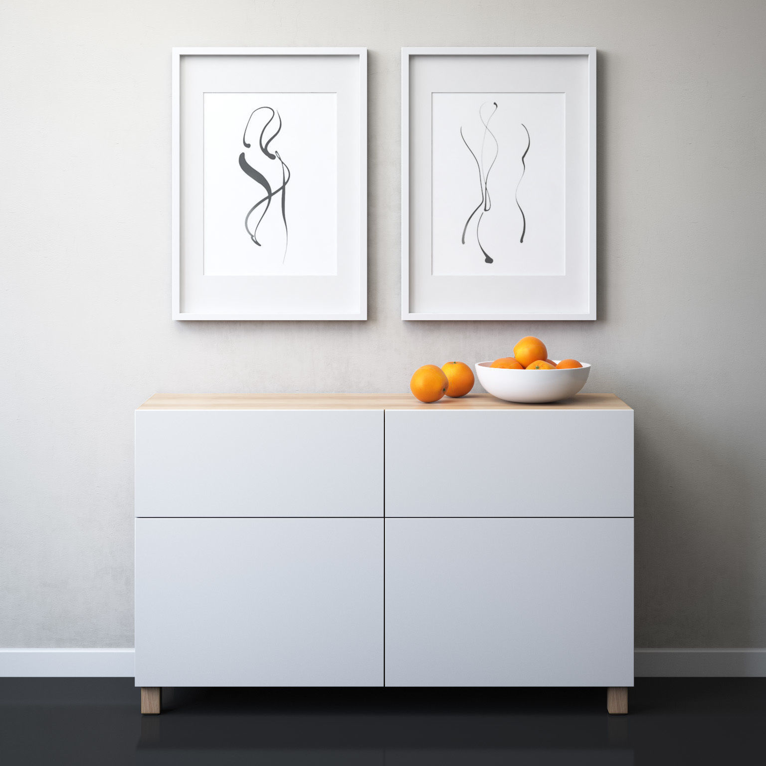 BESTA Storage combination with doors and drawers 3D model_2