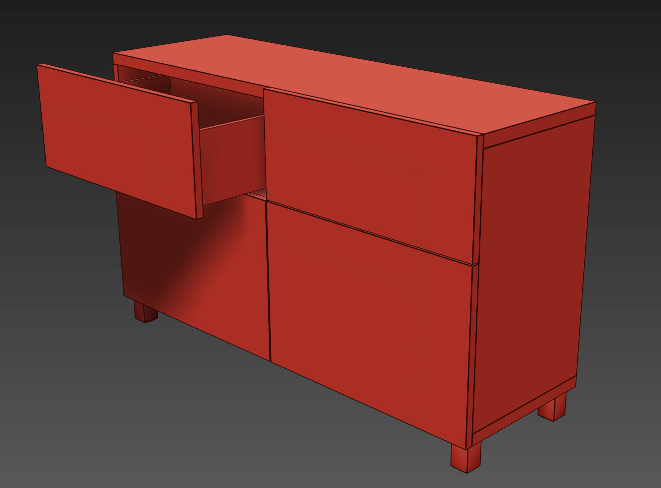 BESTA Storage combination with doors and drawers 3D model_12