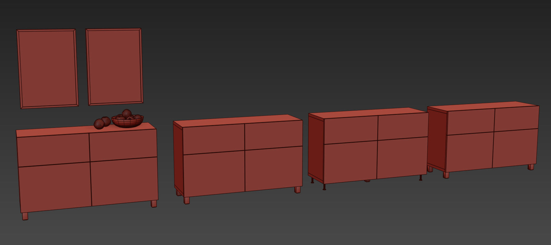 BESTA Storage combination with doors and drawers 3D model_8