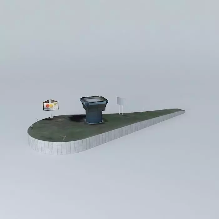 Crossroads of two streets Free 3D model