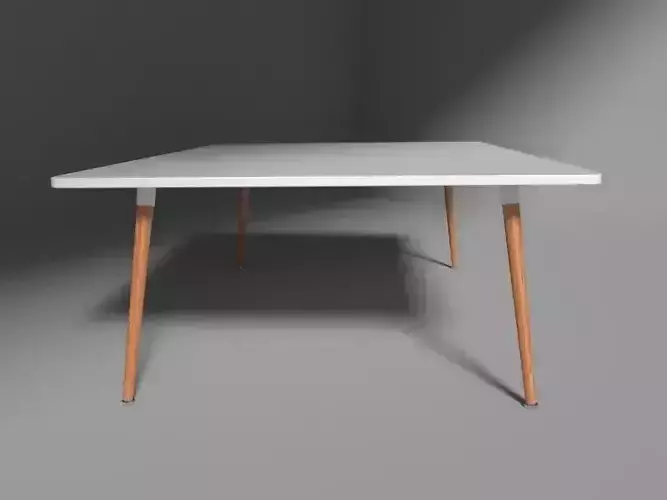 Table with wooden legs 3D model