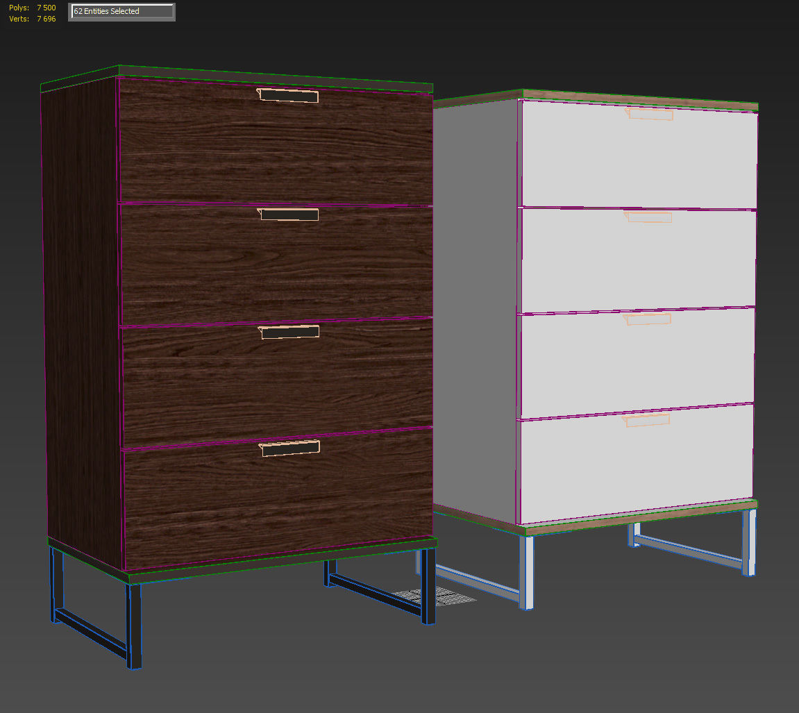 TRYSIL 4-drawer chest 3D model_5