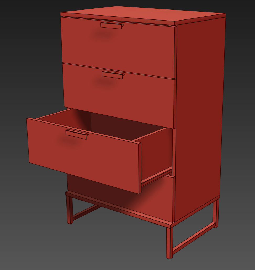 TRYSIL 4-drawer chest 3D model_10