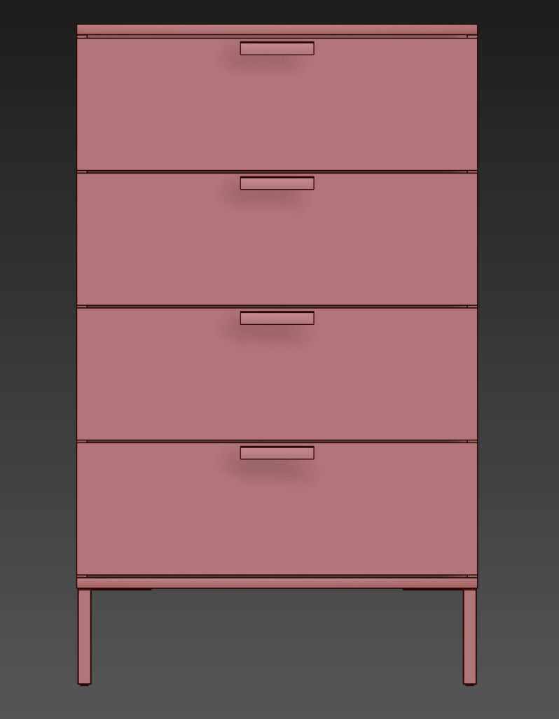 TRYSIL 4-drawer chest 3D model_9