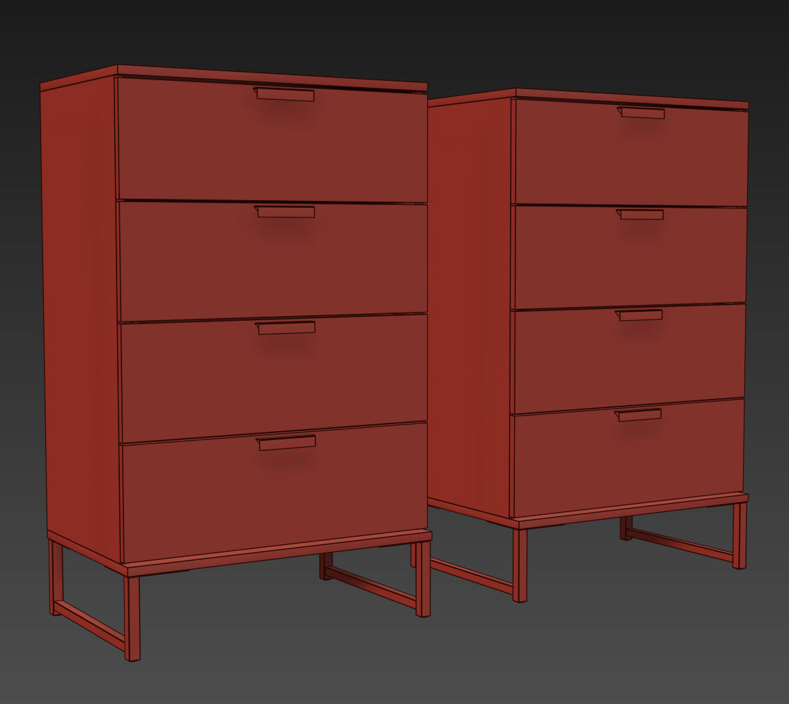 TRYSIL 4-drawer chest 3D model_6