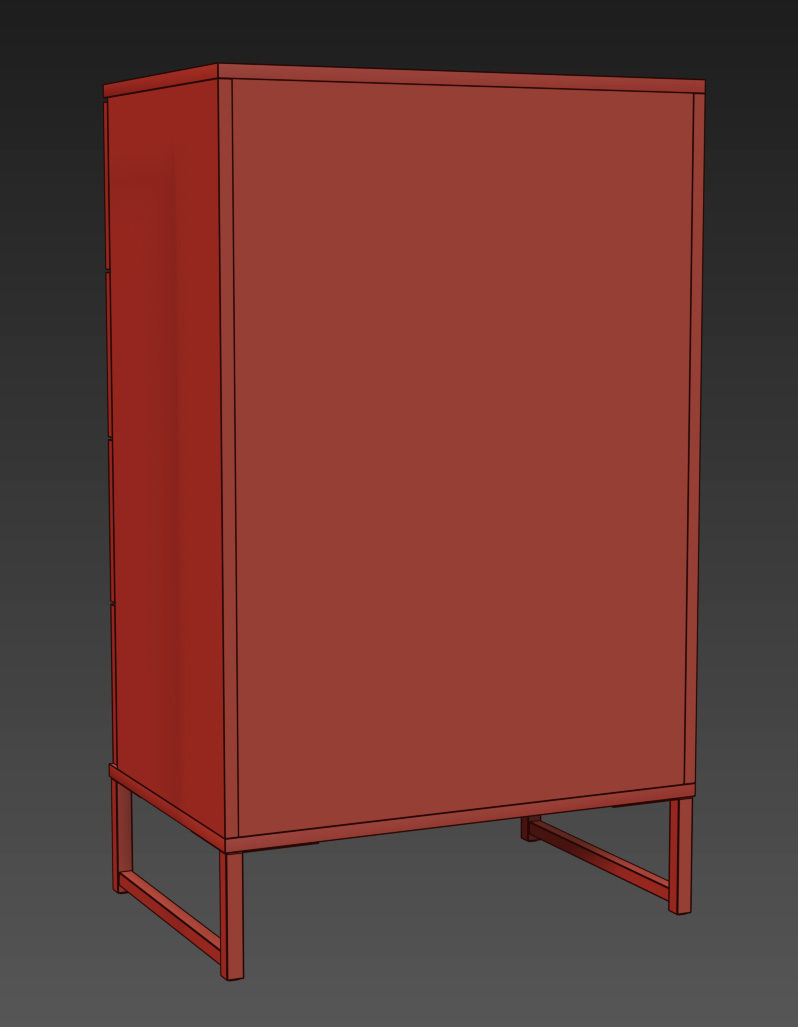 TRYSIL 4-drawer chest 3D model_8