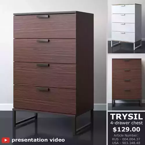 TRYSIL 4-drawer chest 3D model