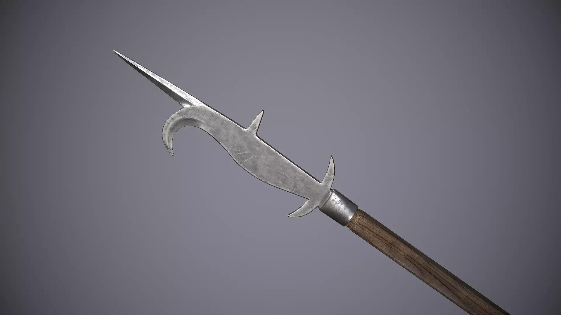 Medieval Polearm Bill Low-poly 3D model_0