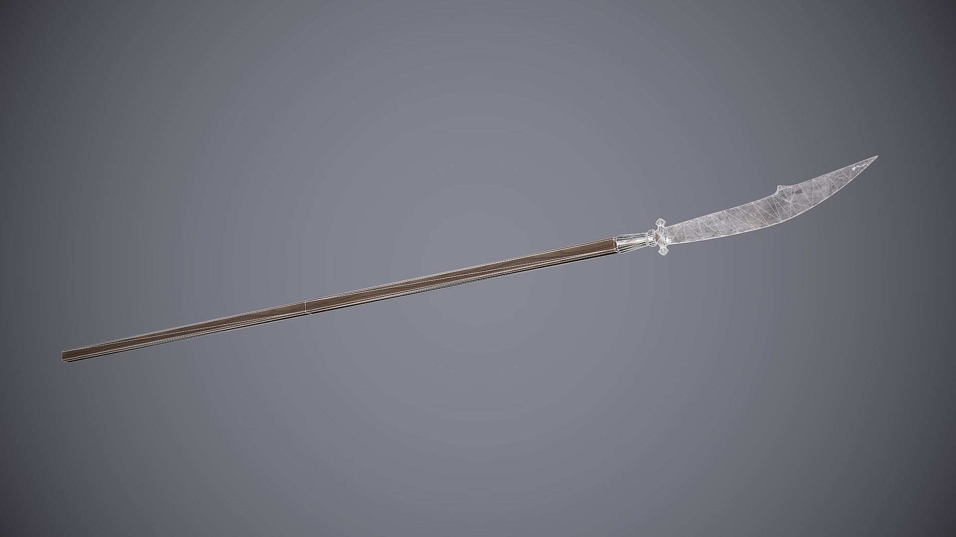 Medieval Glave Low-poly 3D model_8