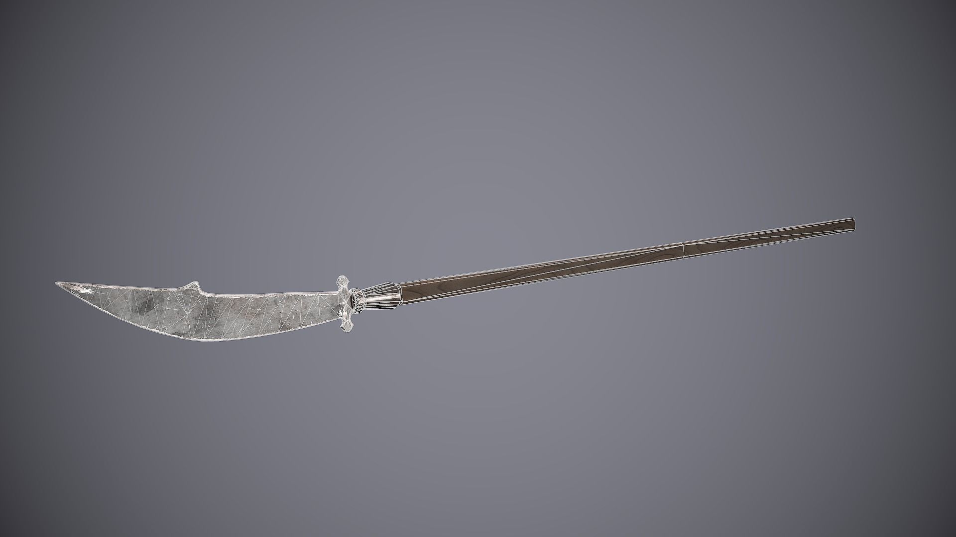Medieval Glave Low-poly 3D model_6