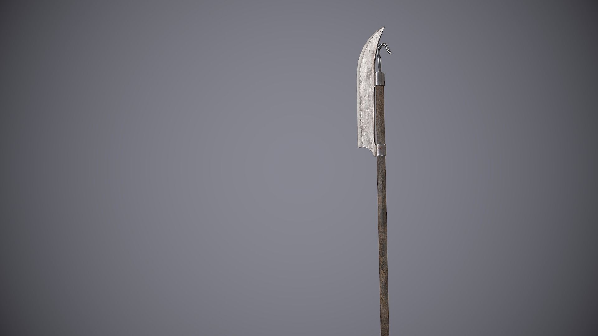 Medieval Polearm Lochaber Low-poly 3D model_7
