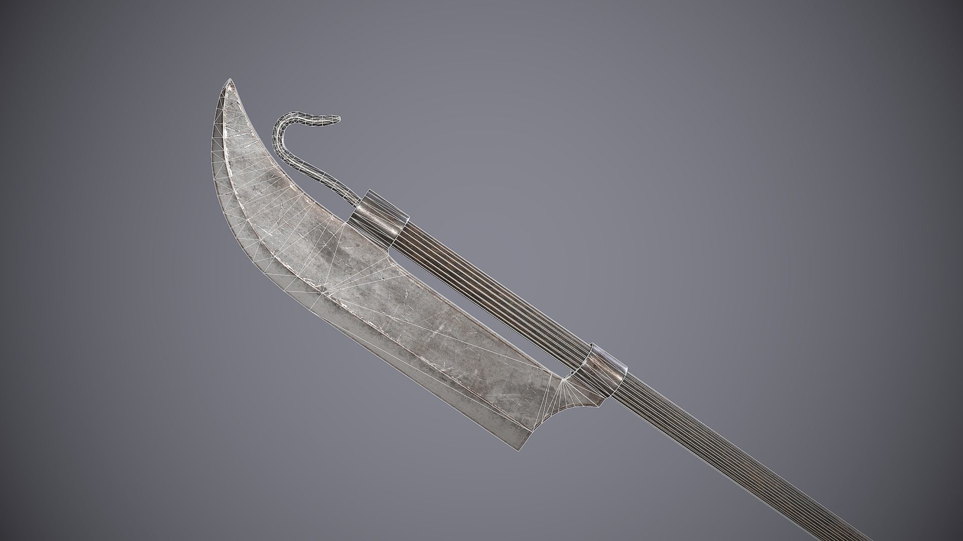 Medieval Polearm Lochaber Low-poly 3D model_1