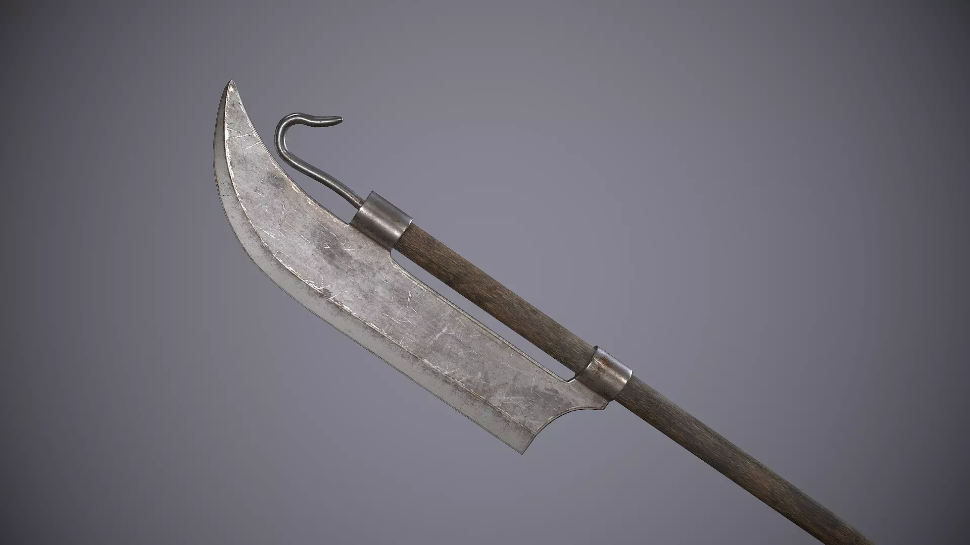 Medieval Polearm Lochaber Low-poly 3D model_0