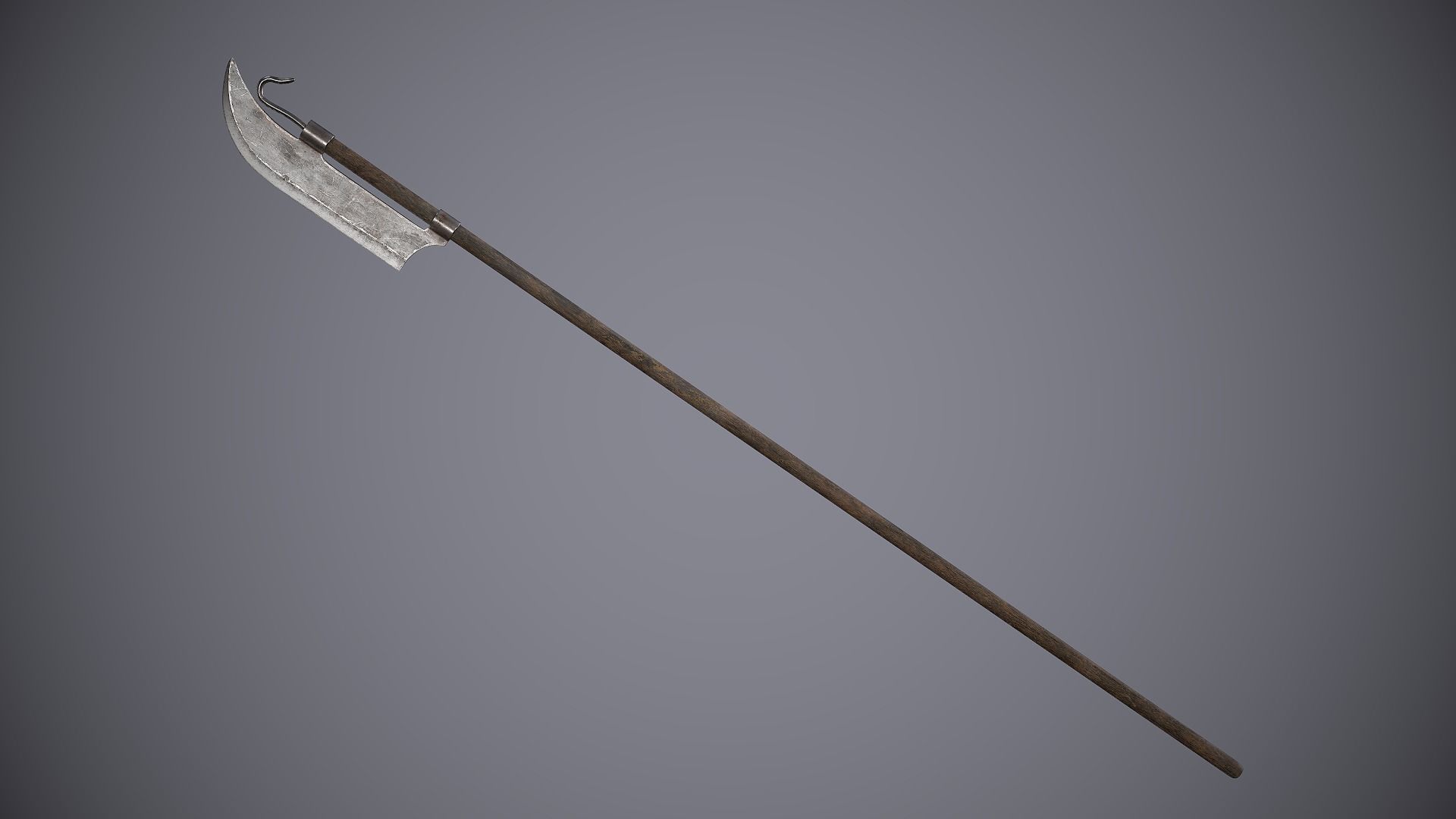 Medieval Polearm Lochaber Low-poly 3D model_2