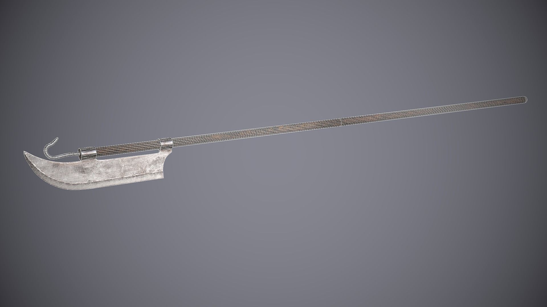 Medieval Polearm Lochaber Low-poly 3D model_5