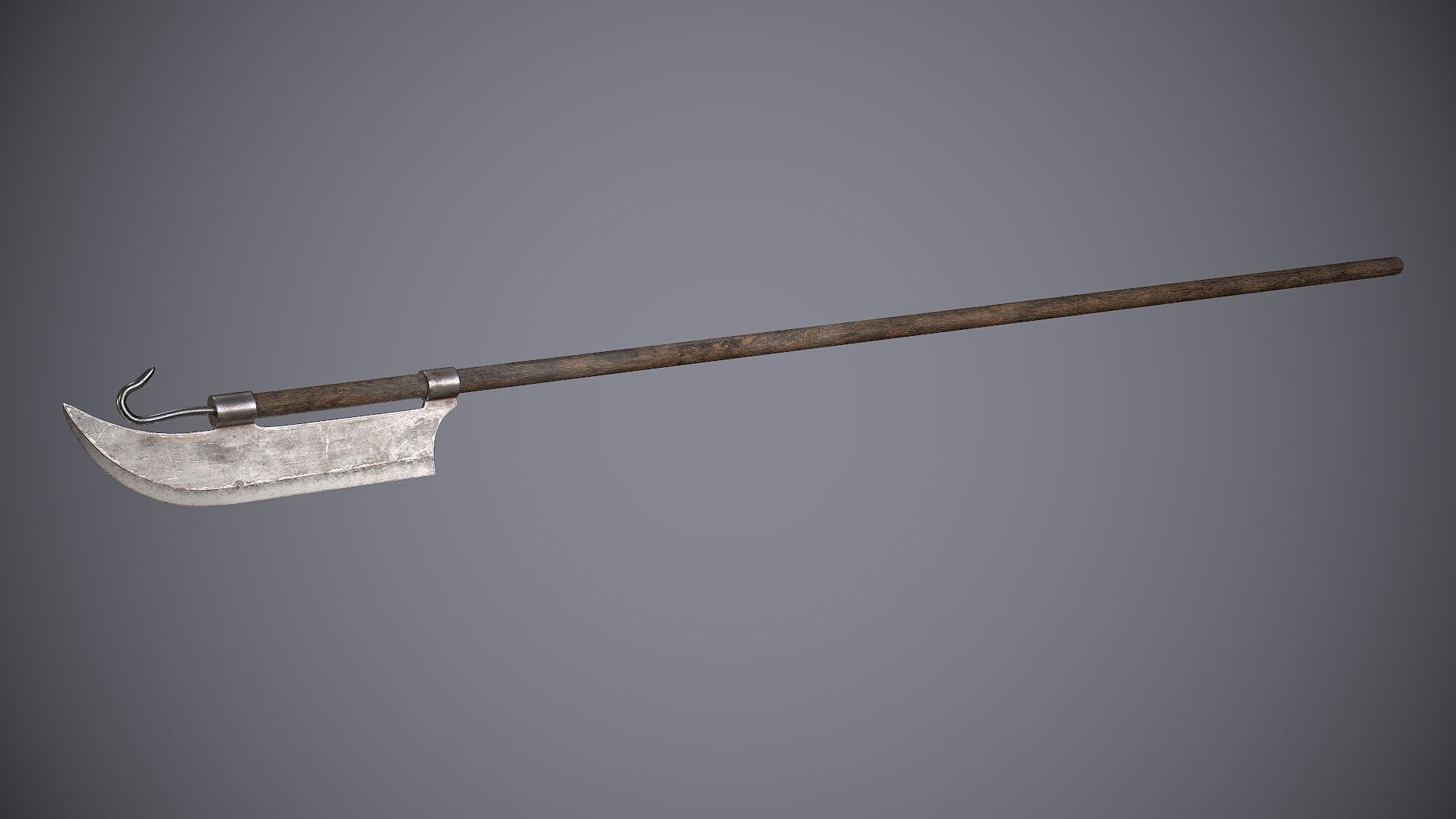 Medieval Polearm Lochaber Low-poly 3D model_4