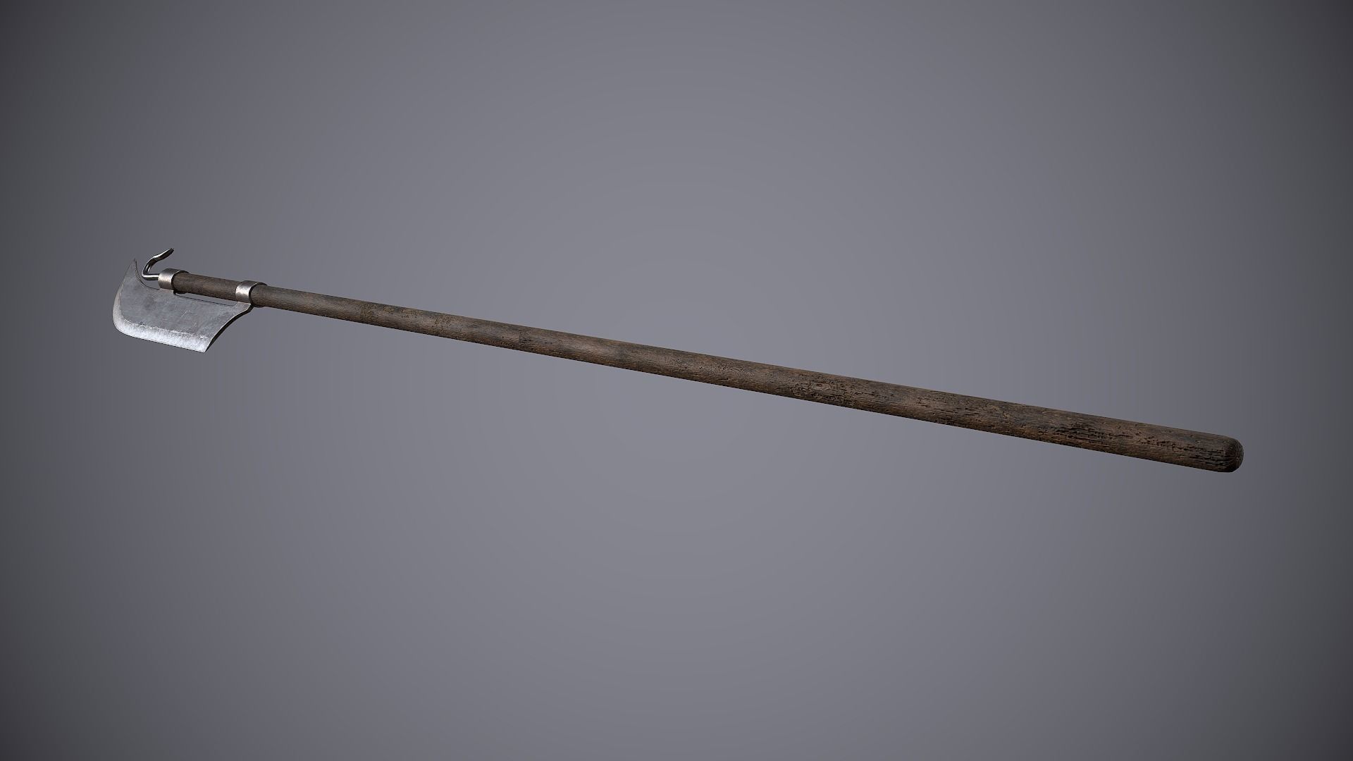 Medieval Polearm Lochaber Low-poly 3D model_9