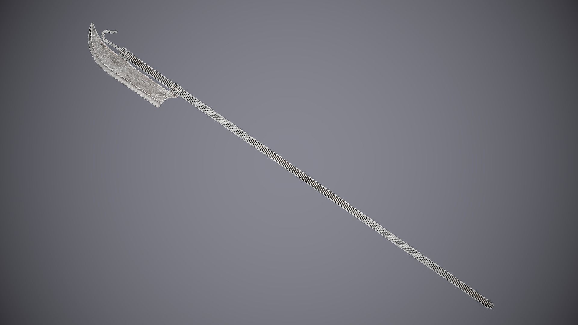 Medieval Polearm Lochaber Low-poly 3D model_3