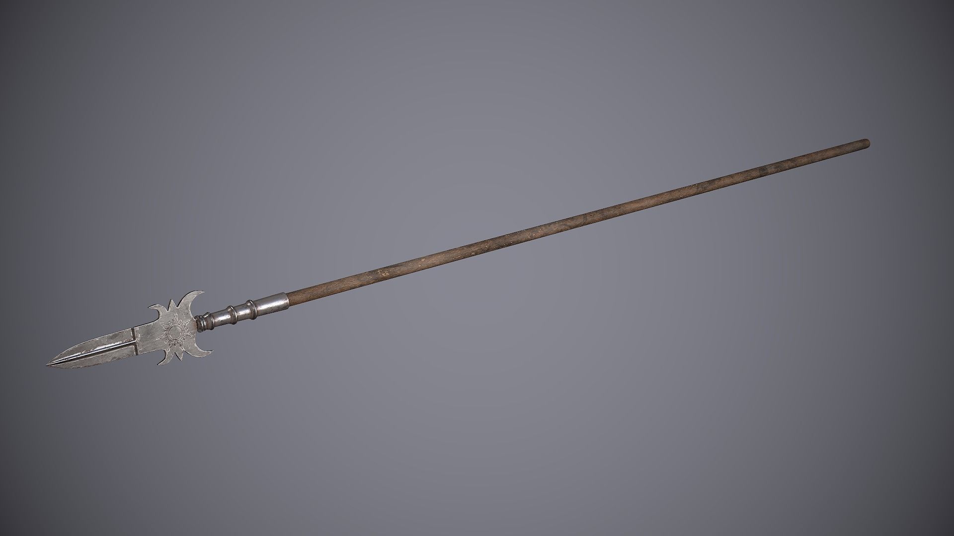 Medieval Polearm Protozan Low-poly 3D model_3