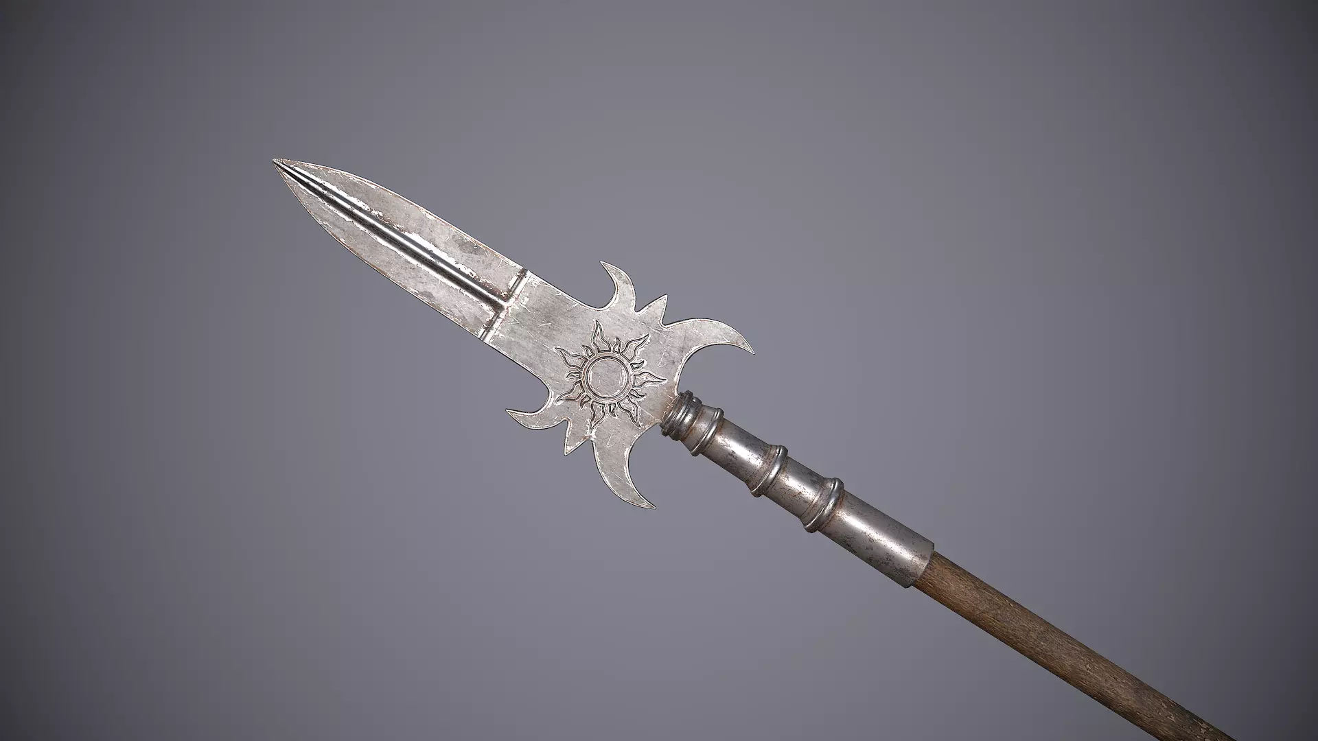 Medieval Polearm Protozan Low-poly 3D model_0