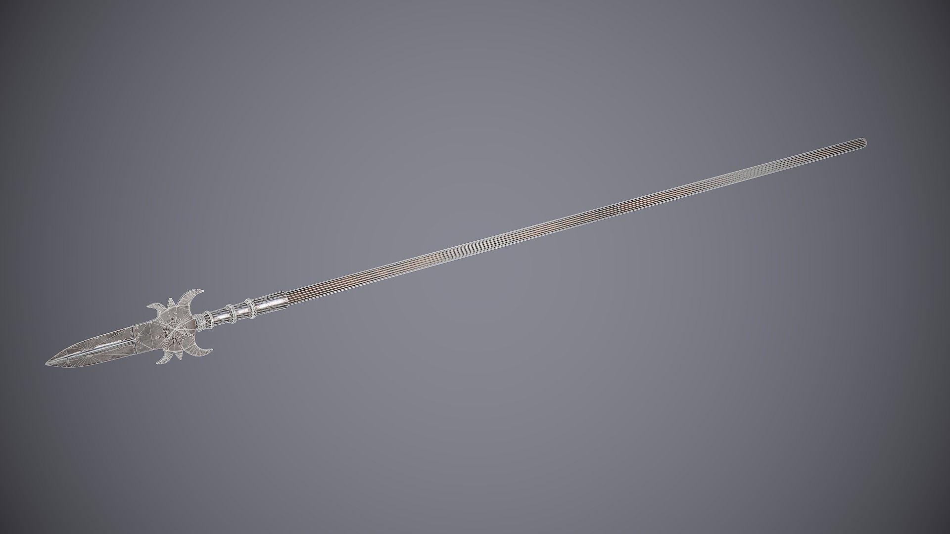 Medieval Polearm Protozan Low-poly 3D model_4