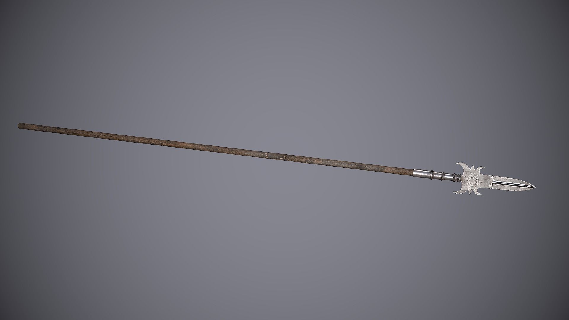 Medieval Polearm Protozan Low-poly 3D model_5