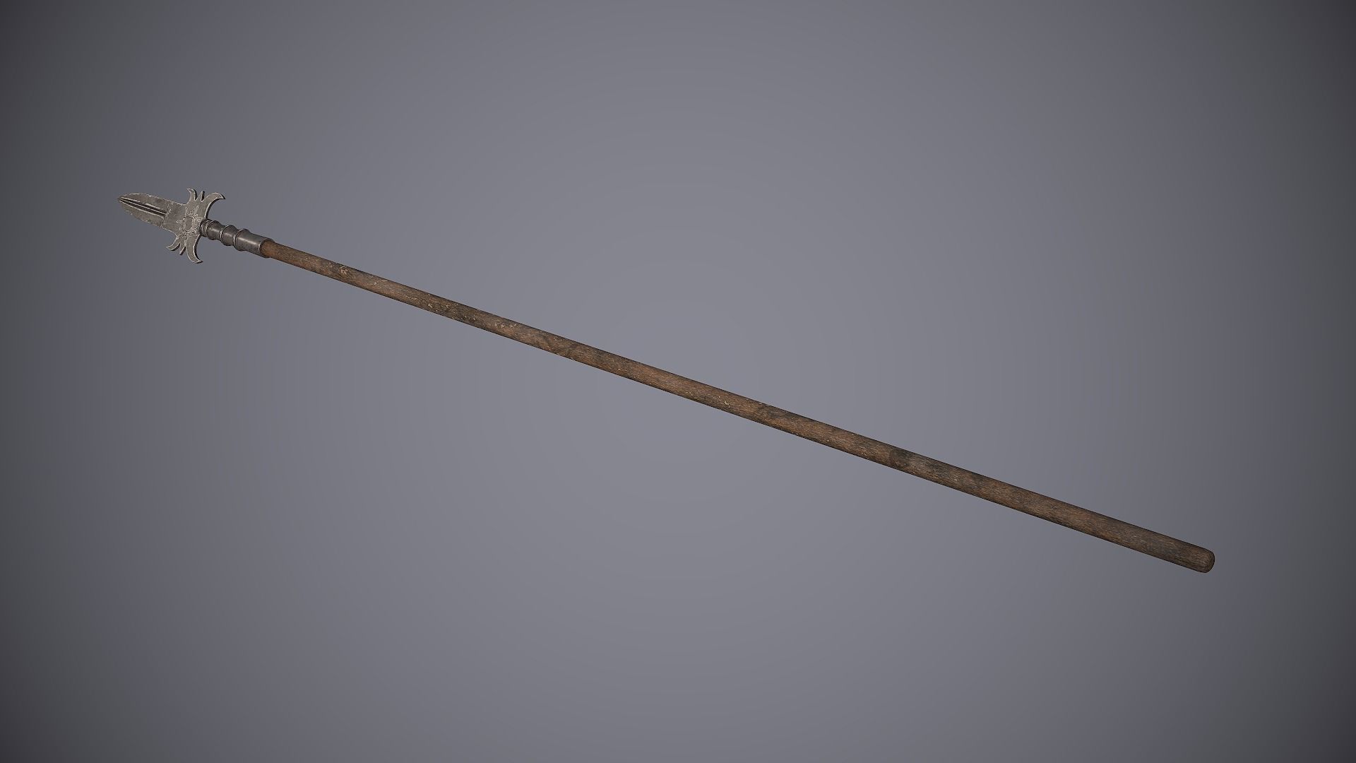 Medieval Polearm Protozan Low-poly 3D model_9
