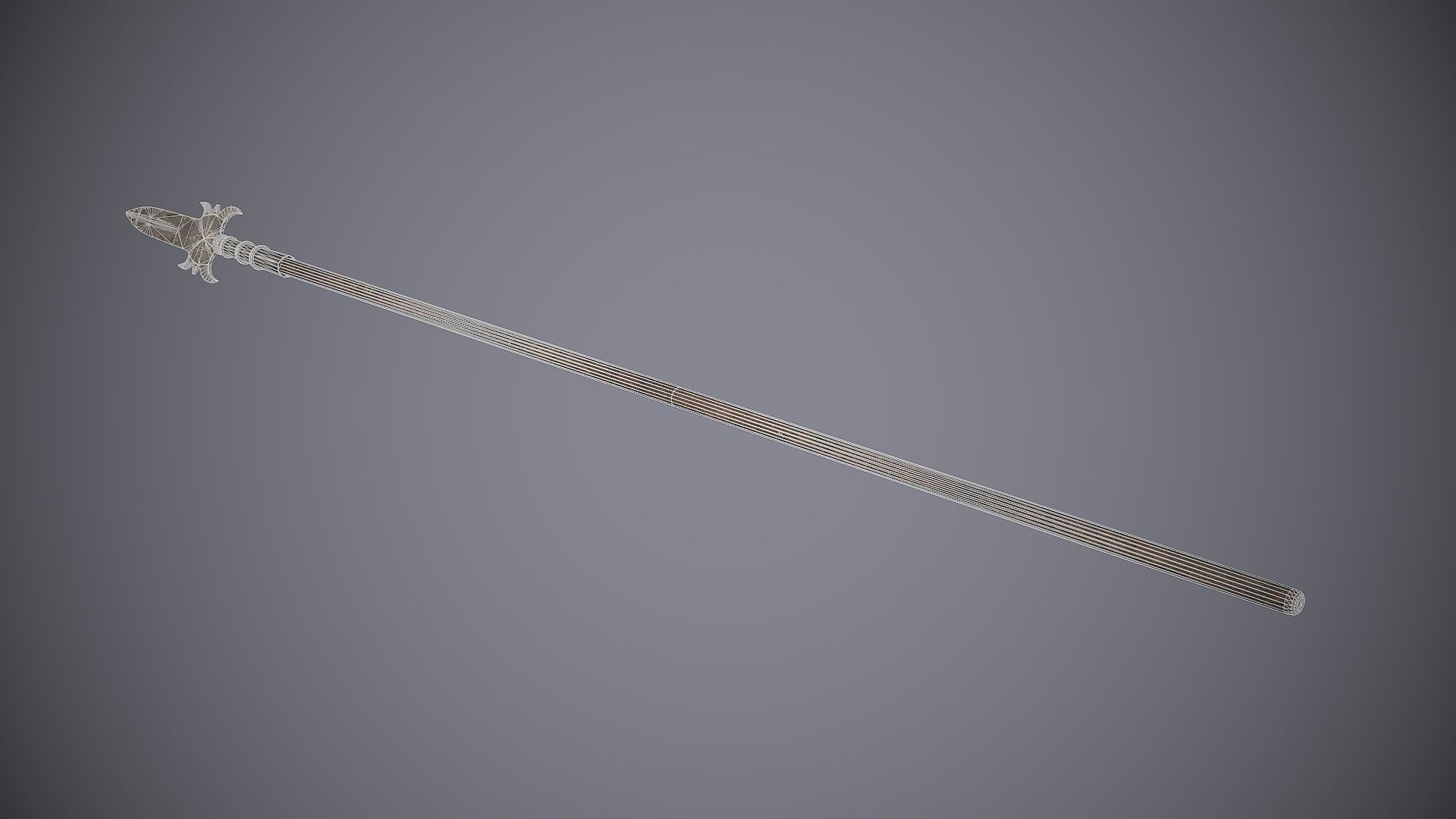 Medieval Polearm Protozan Low-poly 3D model_10