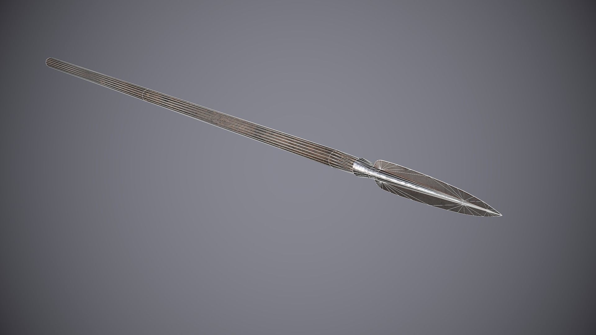 Medieval Spear Low-poly 3D model_7