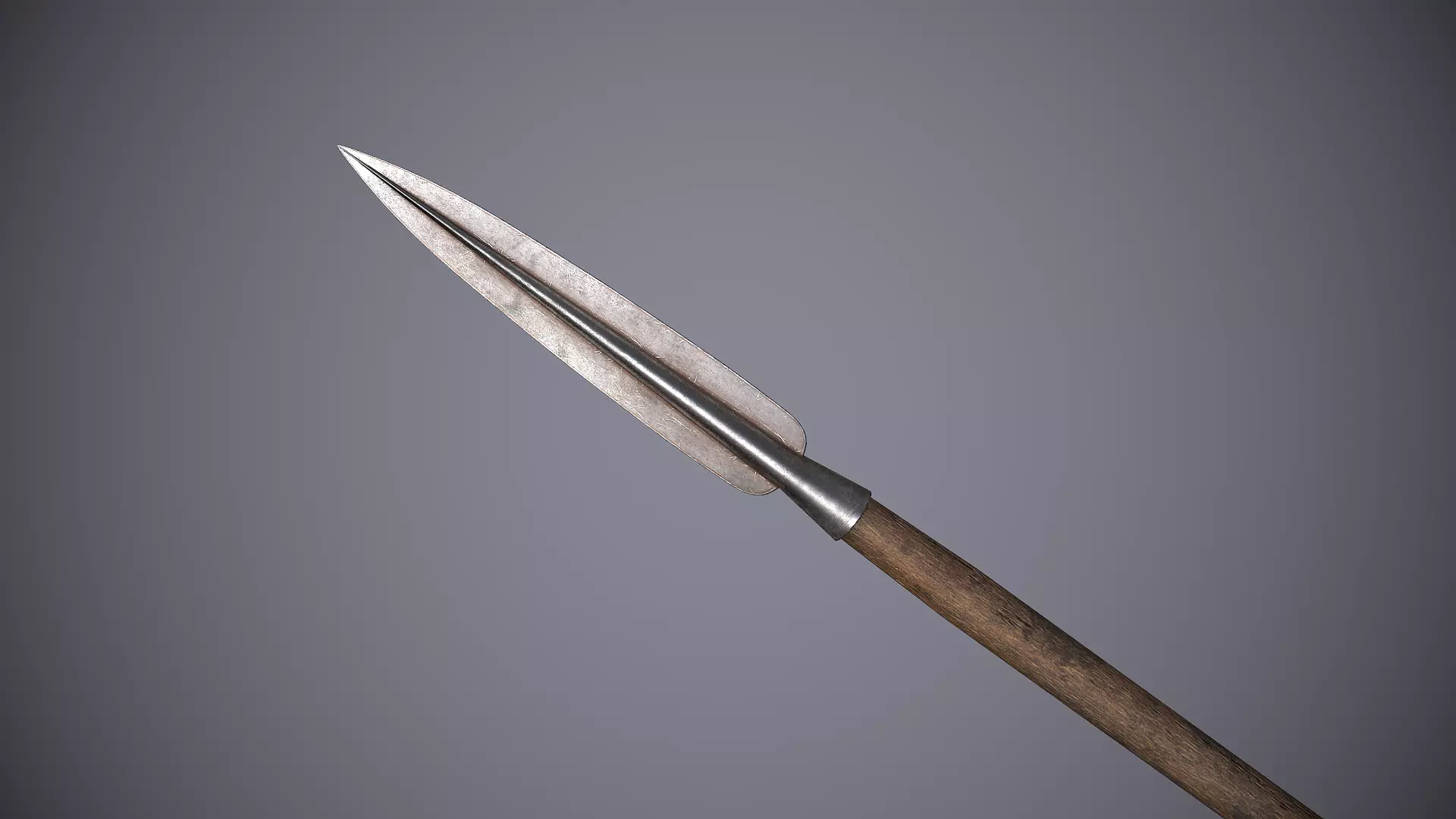 Medieval Spear Low-poly 3D model_0