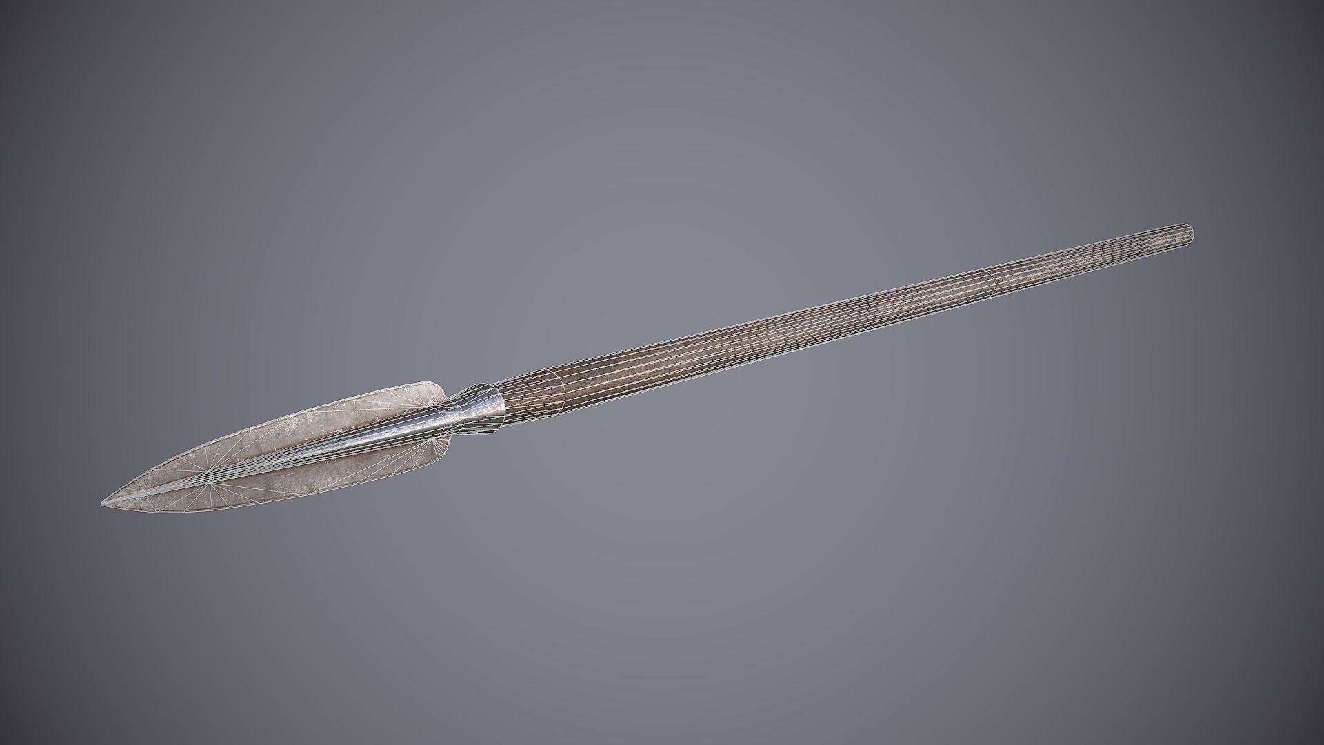 Medieval Spear Low-poly 3D model_5