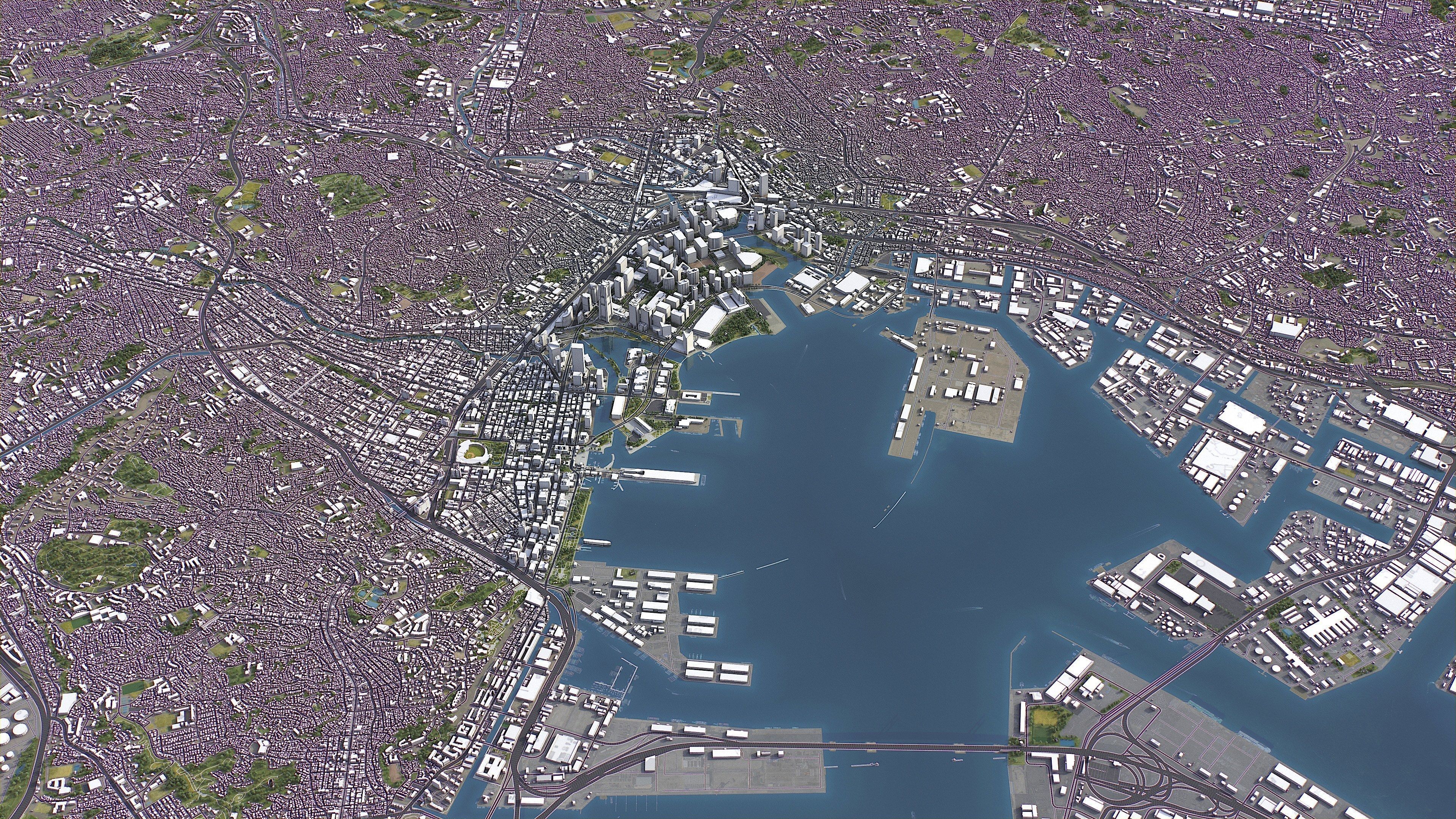 Yokohama - 3D City Model Low-poly 3D model_19