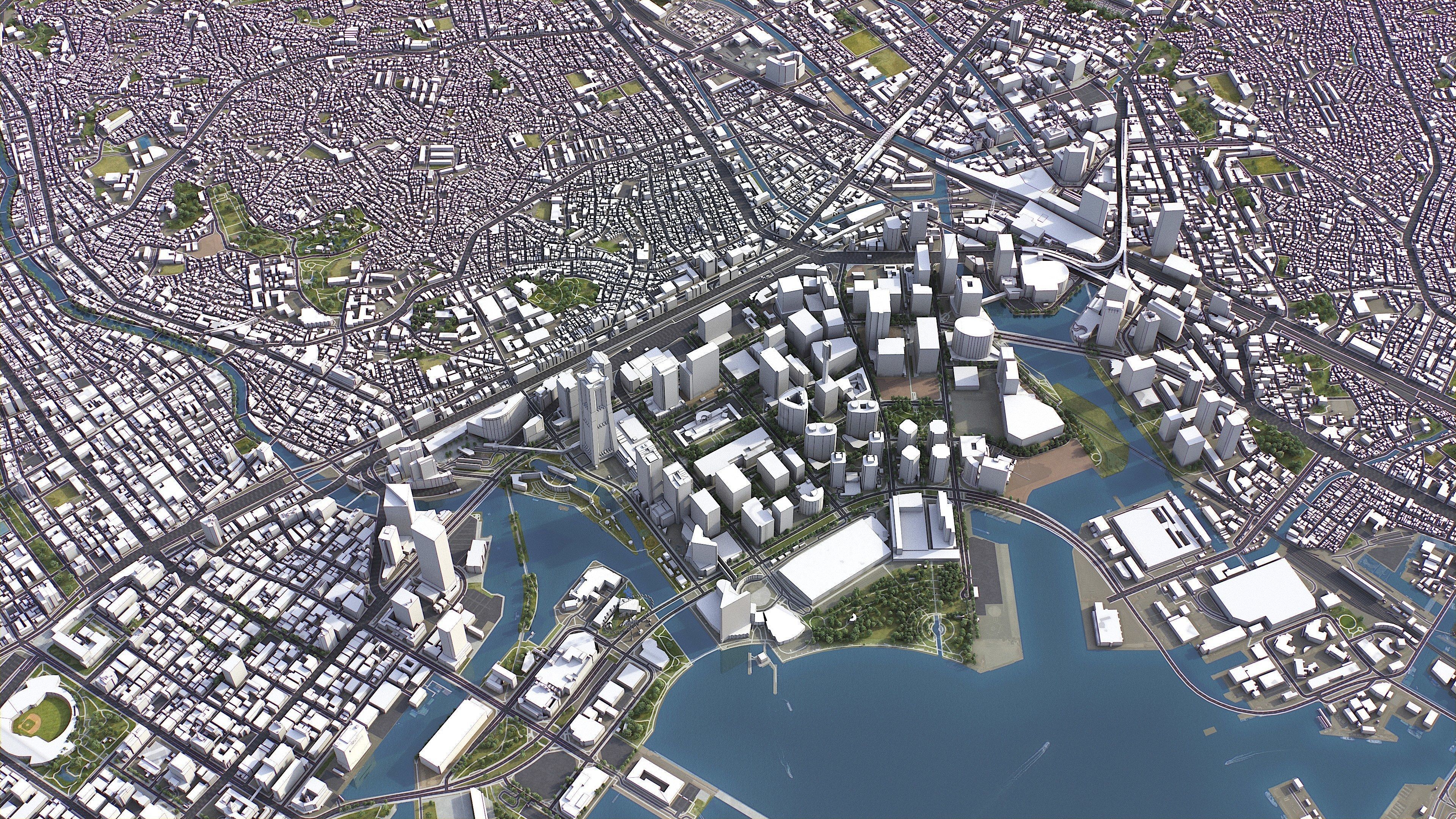 Yokohama - 3D City Model Low-poly 3D model_7