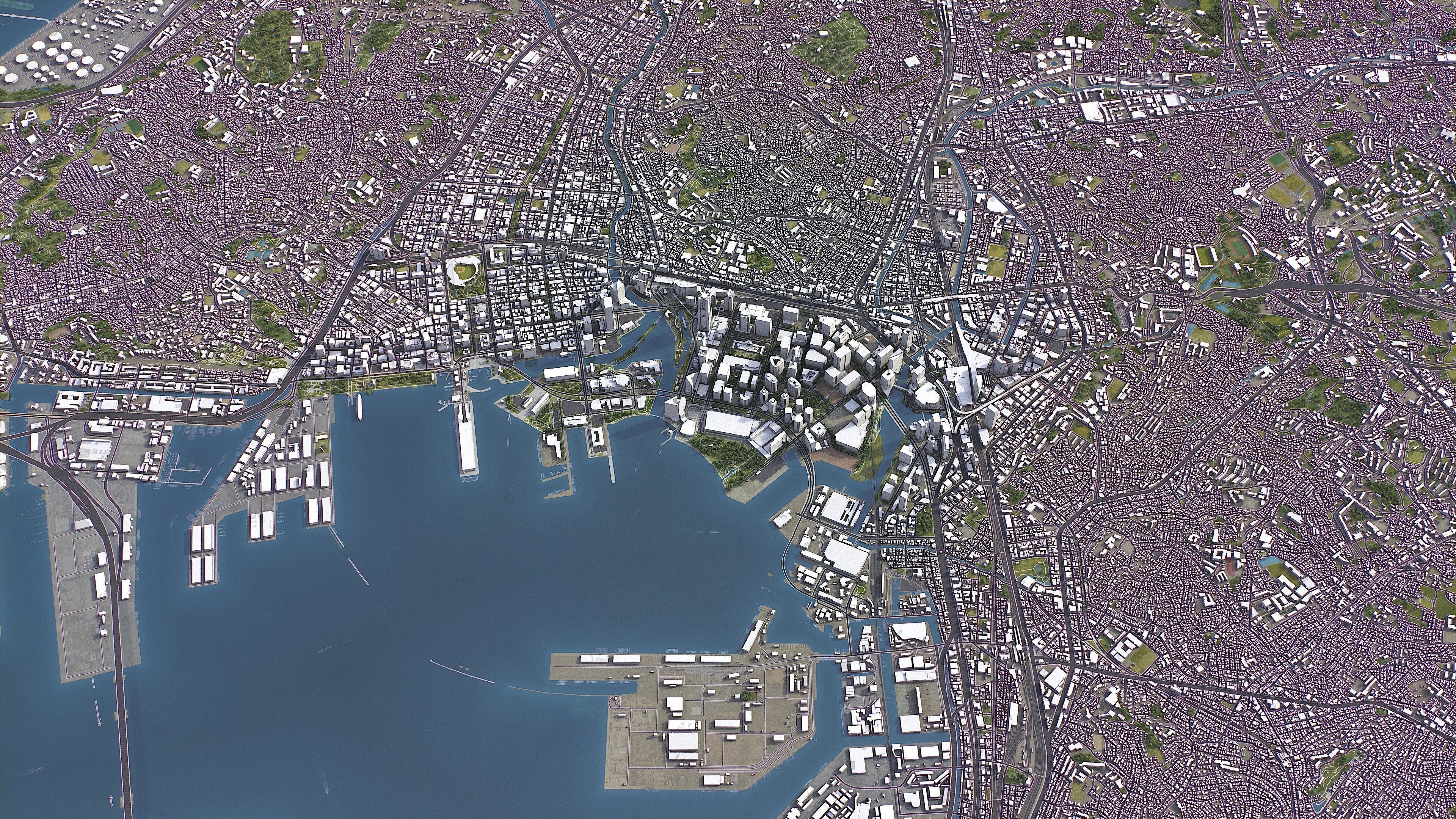 Yokohama - 3D City Model Low-poly 3D model_12