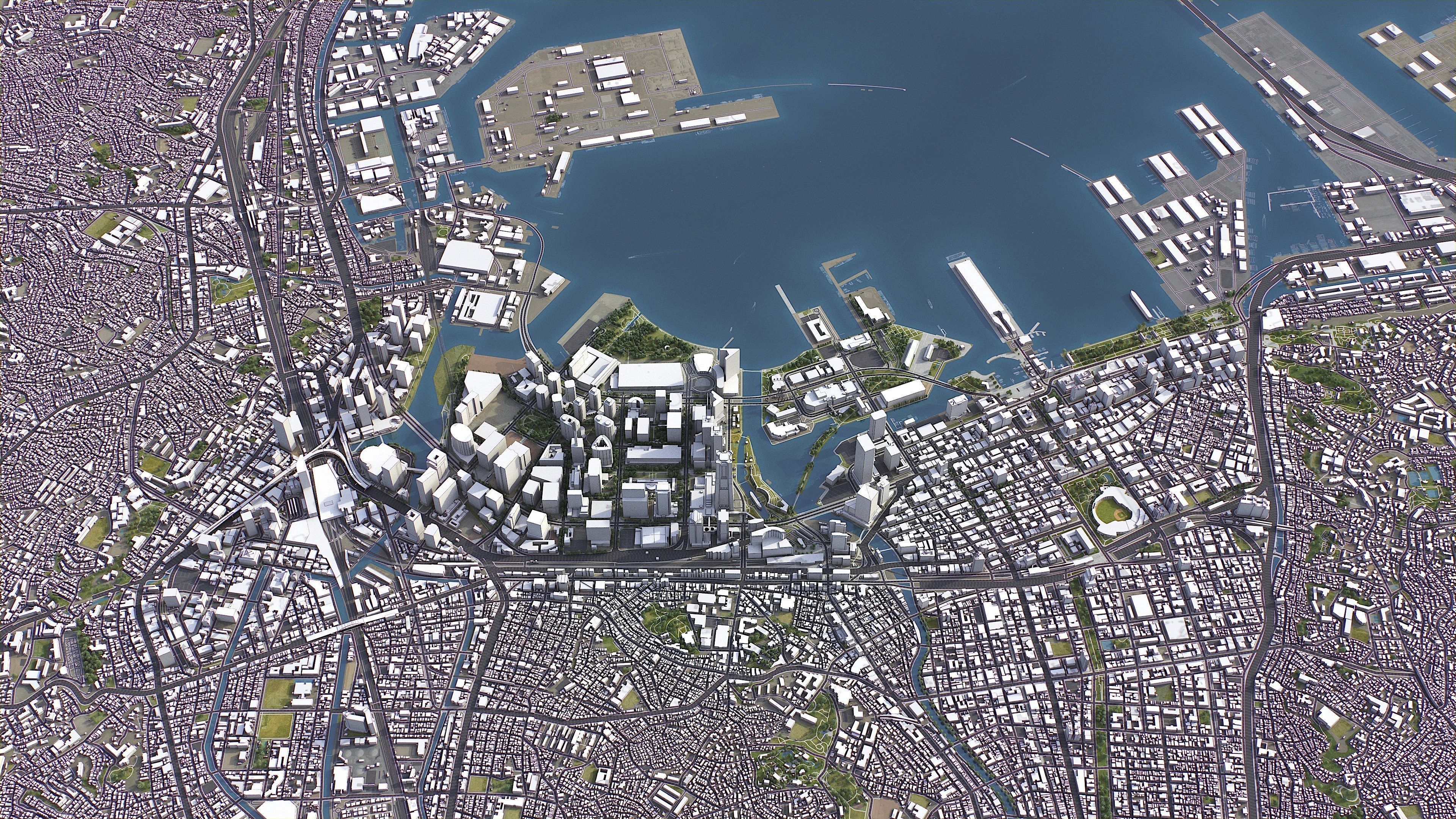 Yokohama - 3D City Model Low-poly 3D model_15
