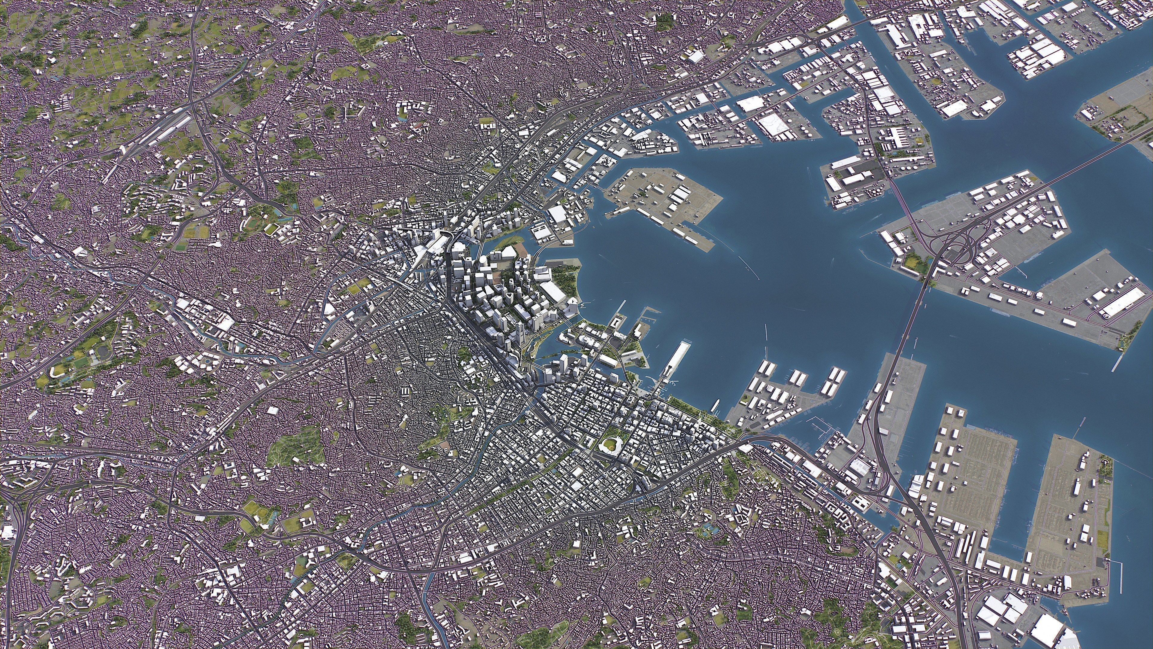 Yokohama - 3D City Model Low-poly 3D model_17