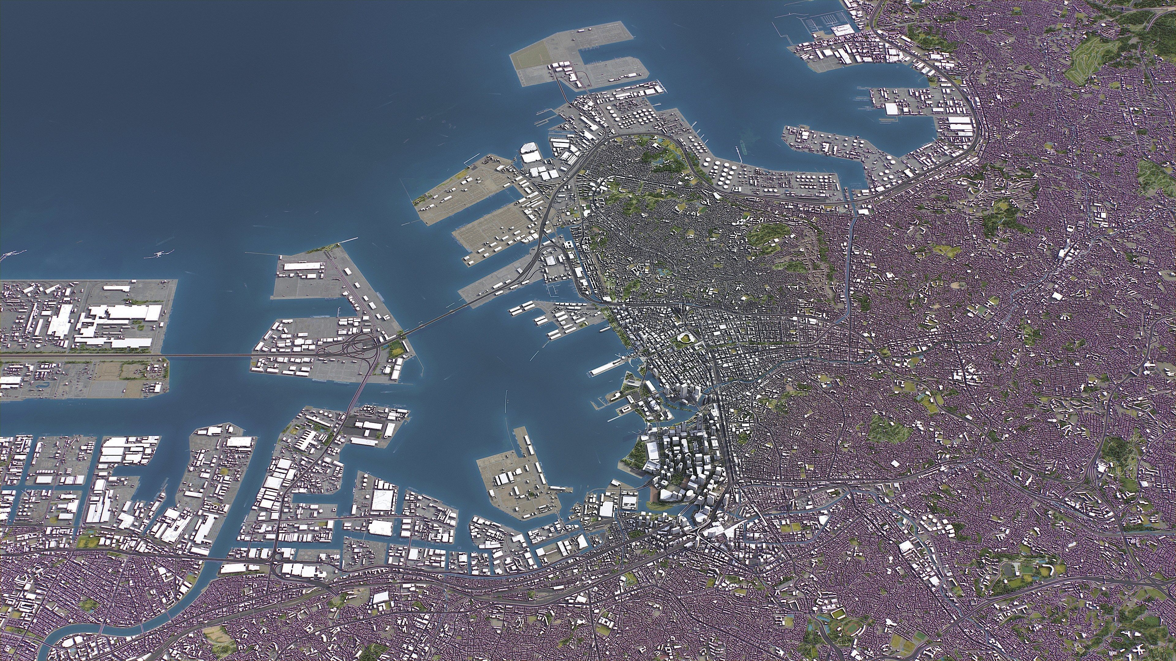 Yokohama - 3D City Model Low-poly 3D model_13