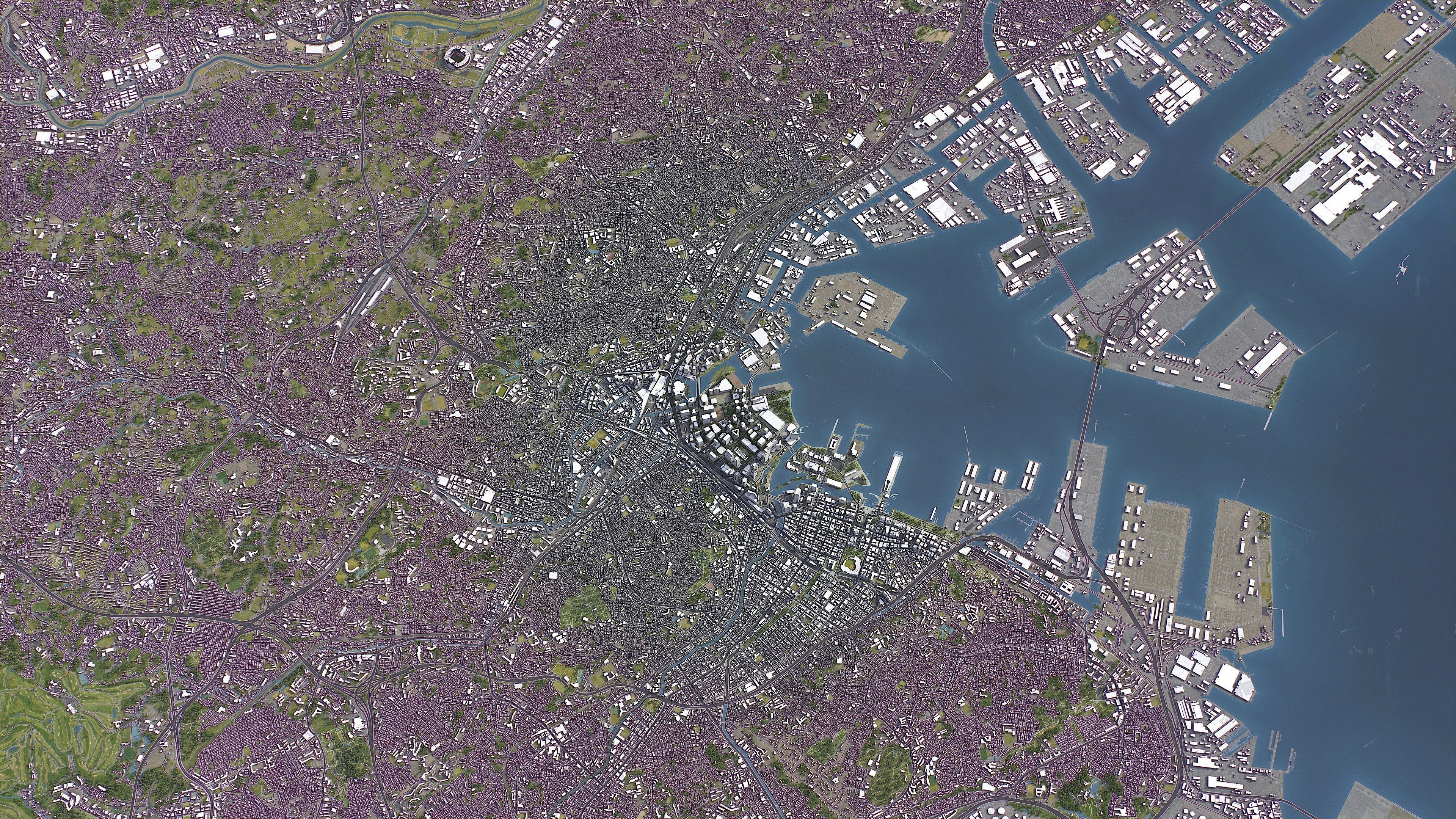 Yokohama - 3D City Model Low-poly 3D model_20