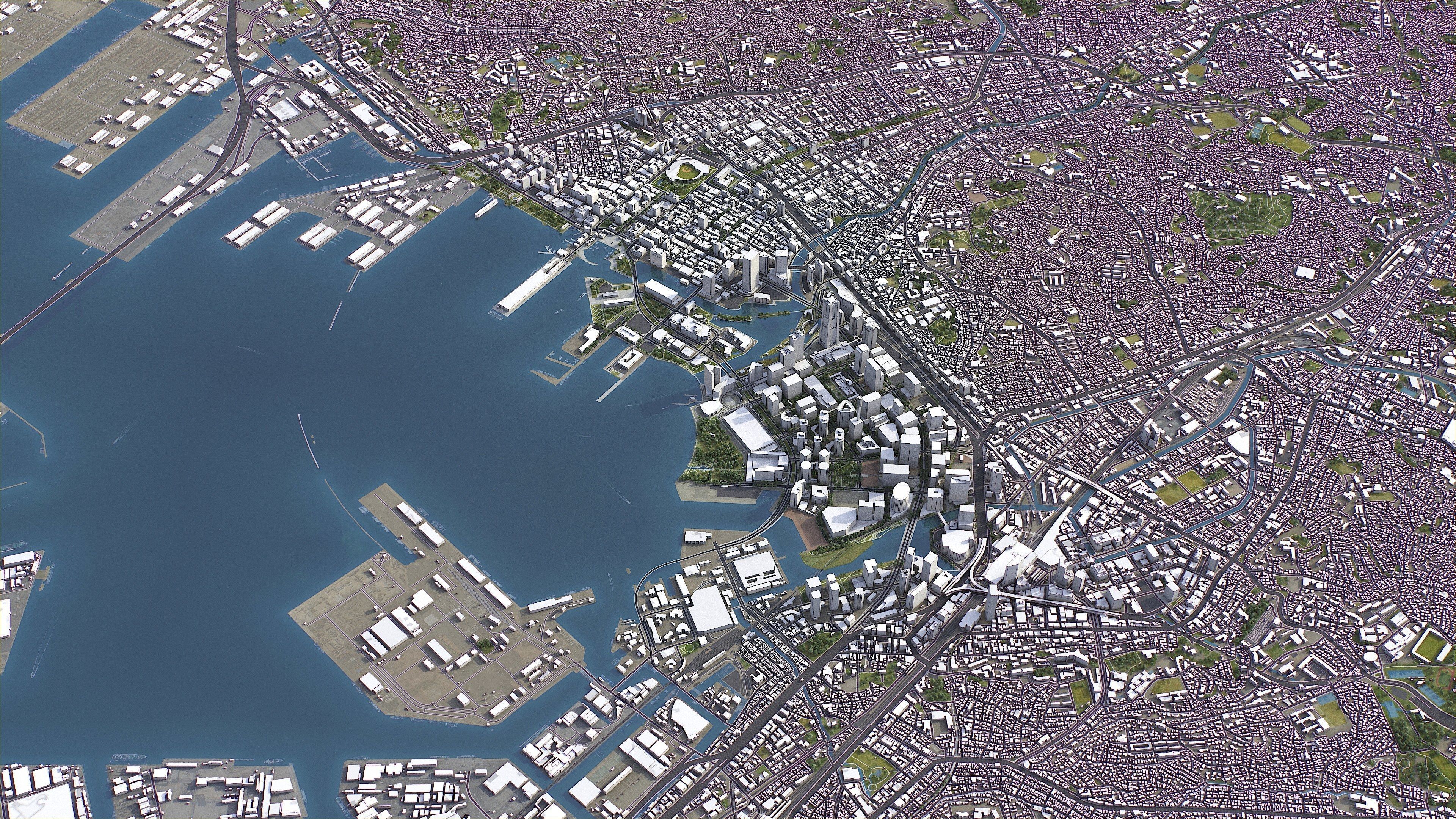 Yokohama - 3D City Model Low-poly 3D model_16